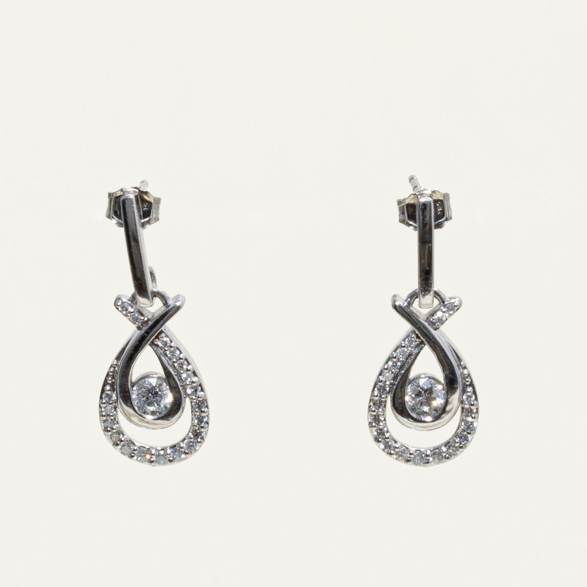 14k Diamond Pear Shaped Drop Earrings | 0.42ctw