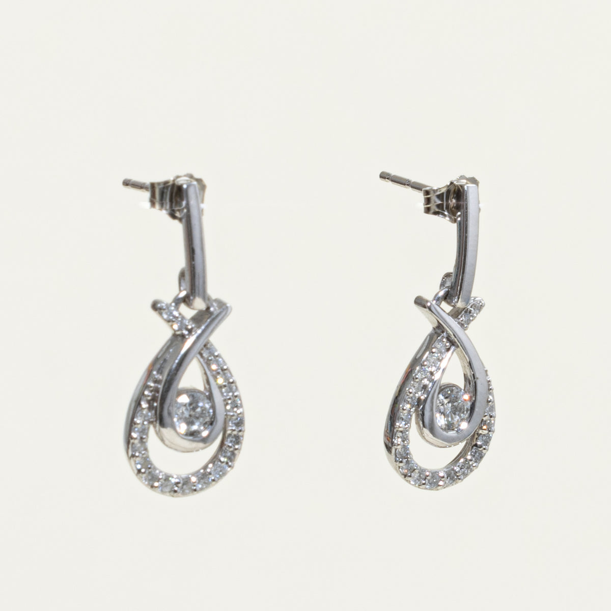 14k Diamond Pear Shaped Drop Earrings | 0.42ctw