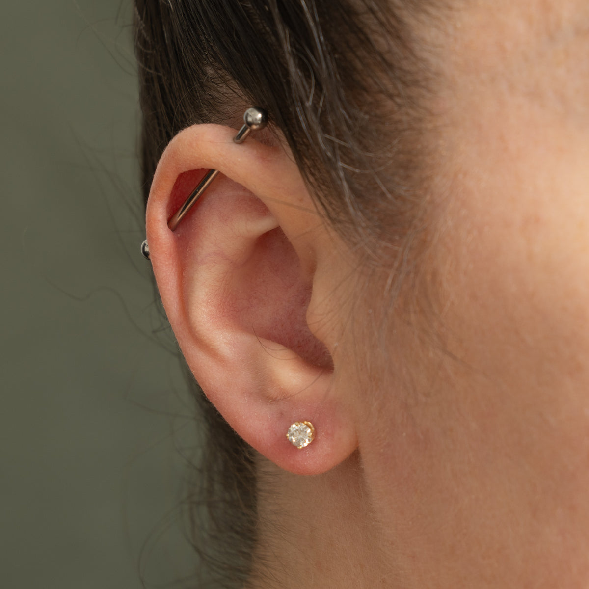 14k Solitaire Diamond Stud Earrings | 0.50ctw I3 I/J