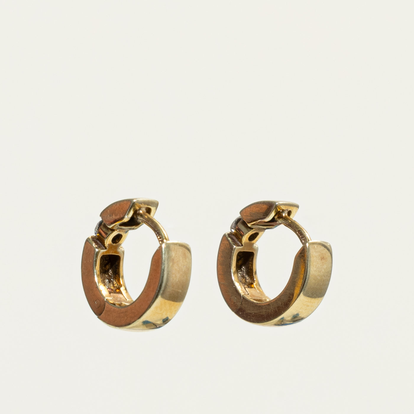 14k Single Diamond Huggie Earrings | 0.17ctw