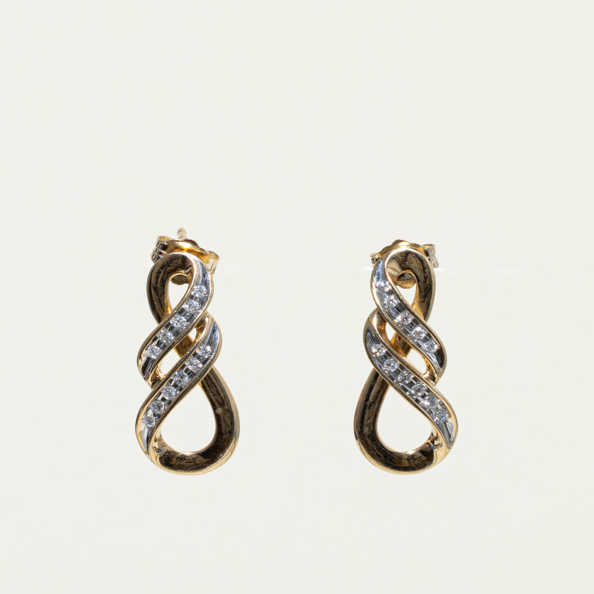 10k Diamond Infinity Drop Earrings | 0.11ctw
