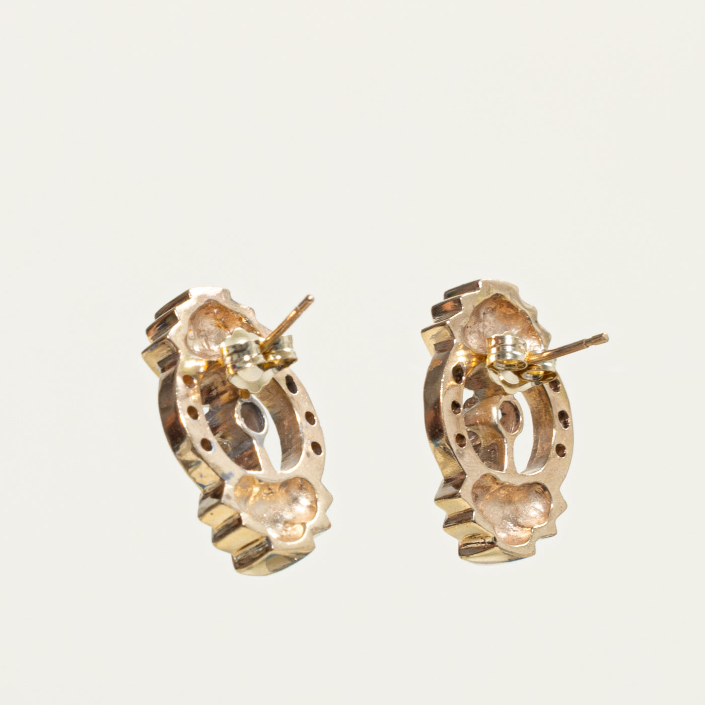 14k Diamond Textured Geometric Stud Earrings | 0.33ctw