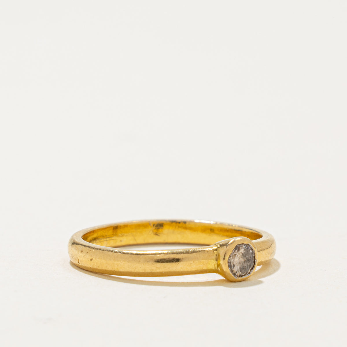 22k Solitaire Bezel Set Diamond Ring | 0.15ct | SZ 6