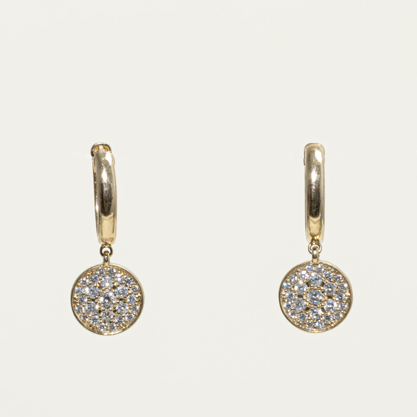 10k Pavé Set Diamond Cluster Drop Earrings | 0.60ctw