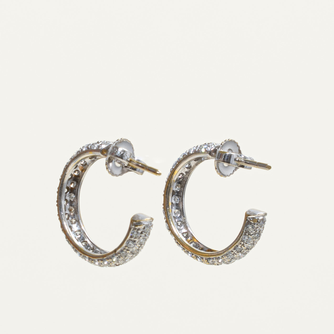 18k Diamond Pave Hoop Earrings | 1.30ctw