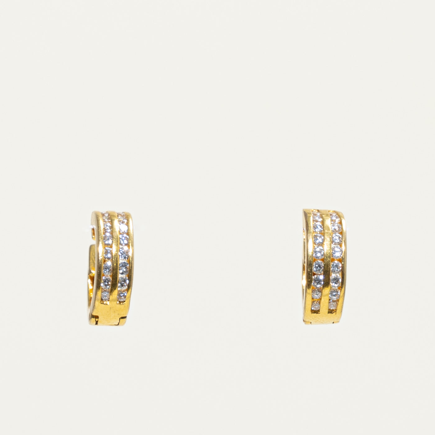 Diamond Double Row Huggie Earrings | 0.40ctw