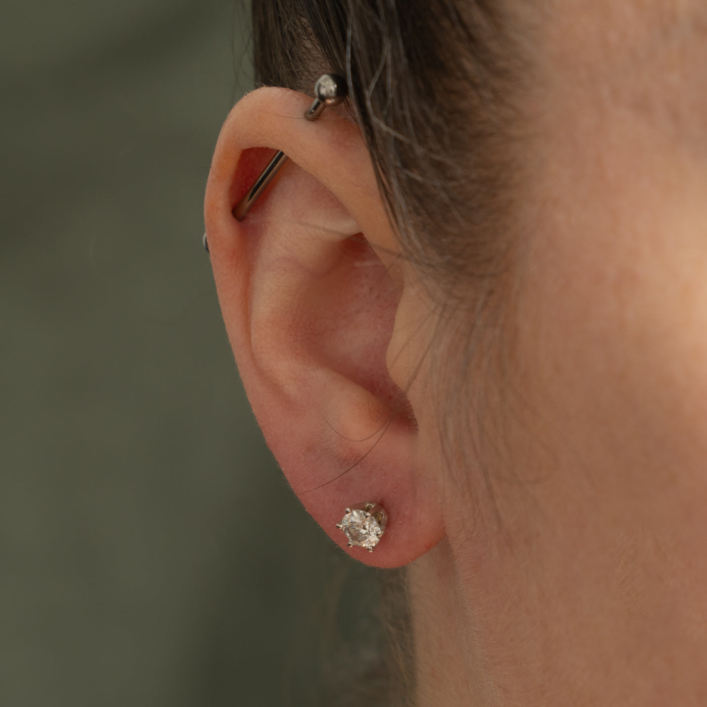 14k Solitaire Diamond Stud Earrings | 1.00ctw I2 J/K