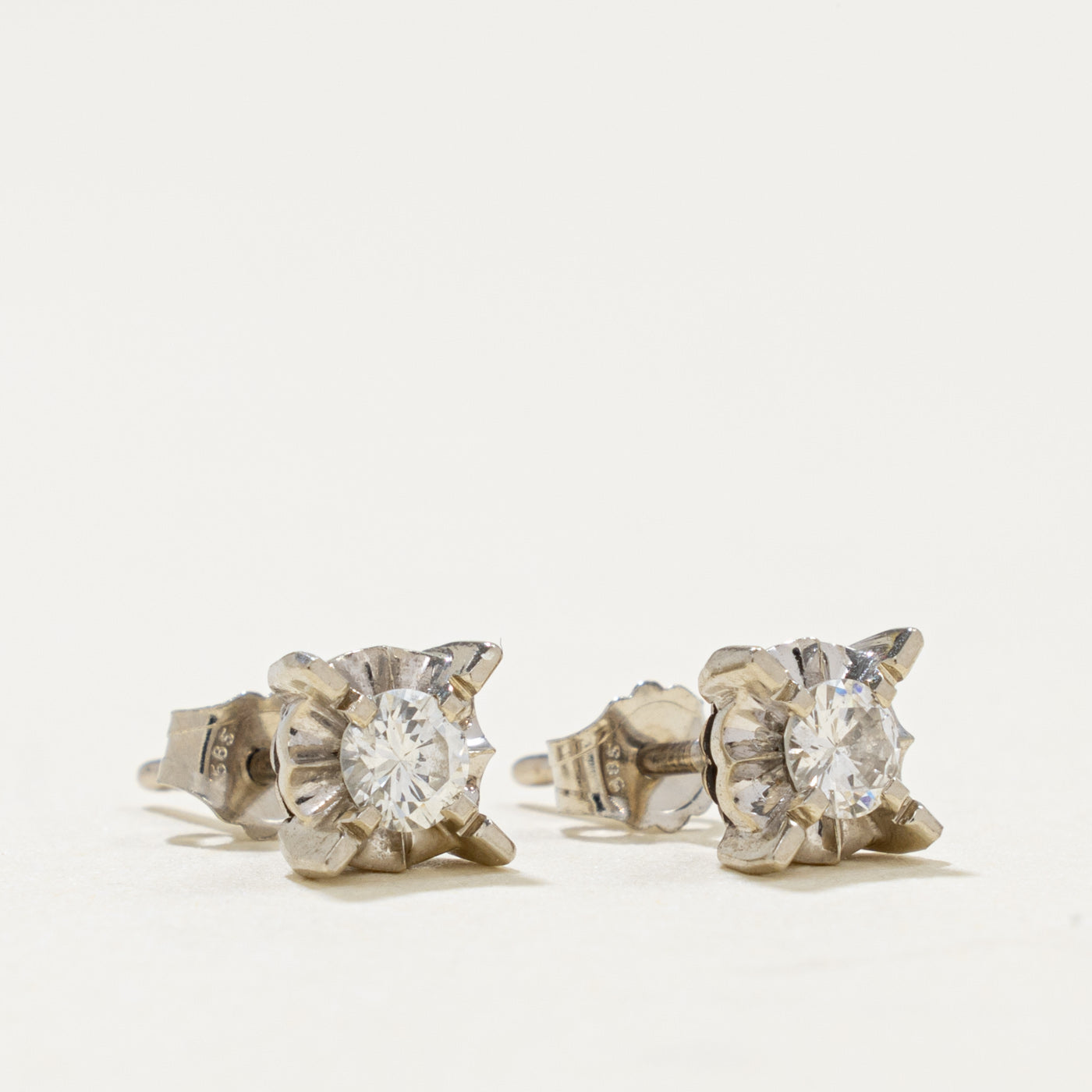 14k Illusion Set Diamond Stud Earrings | 0.26ctw