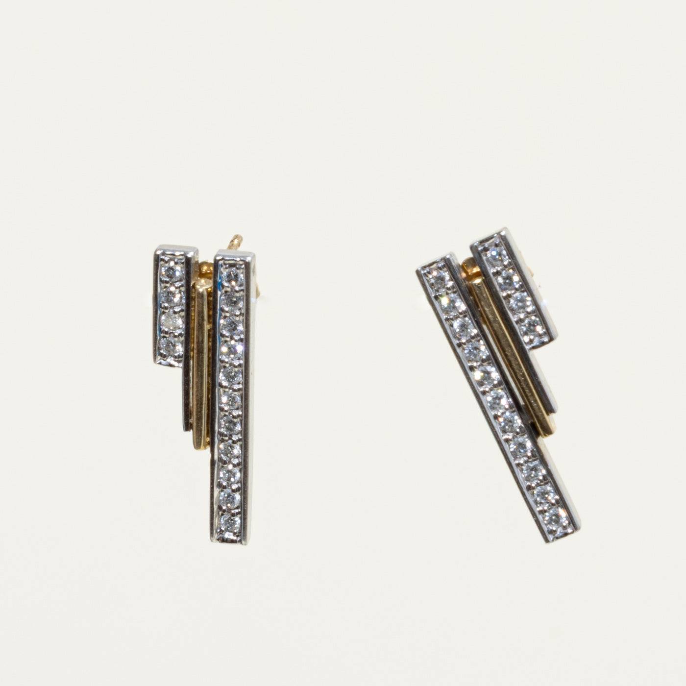 14k Diamond Multi Row Earrings | 0.30ctw