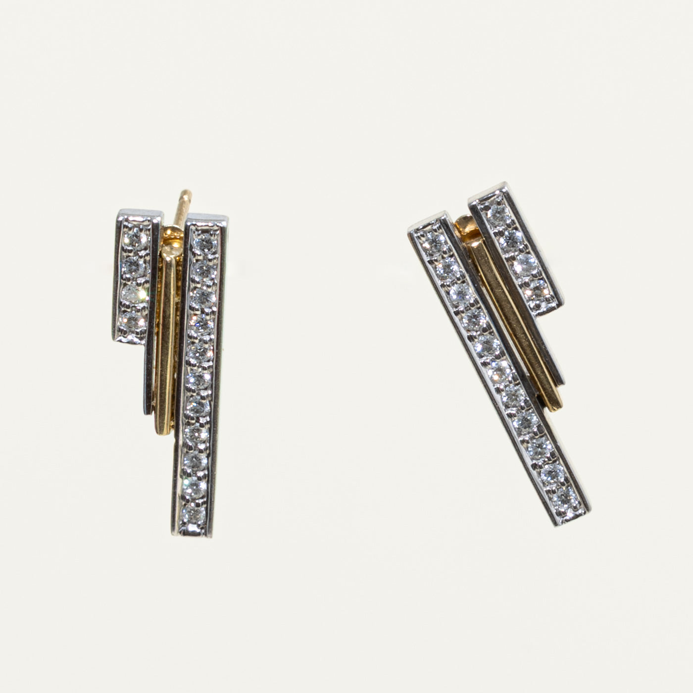 14k Diamond Multi Row Earrings | 0.30ctw