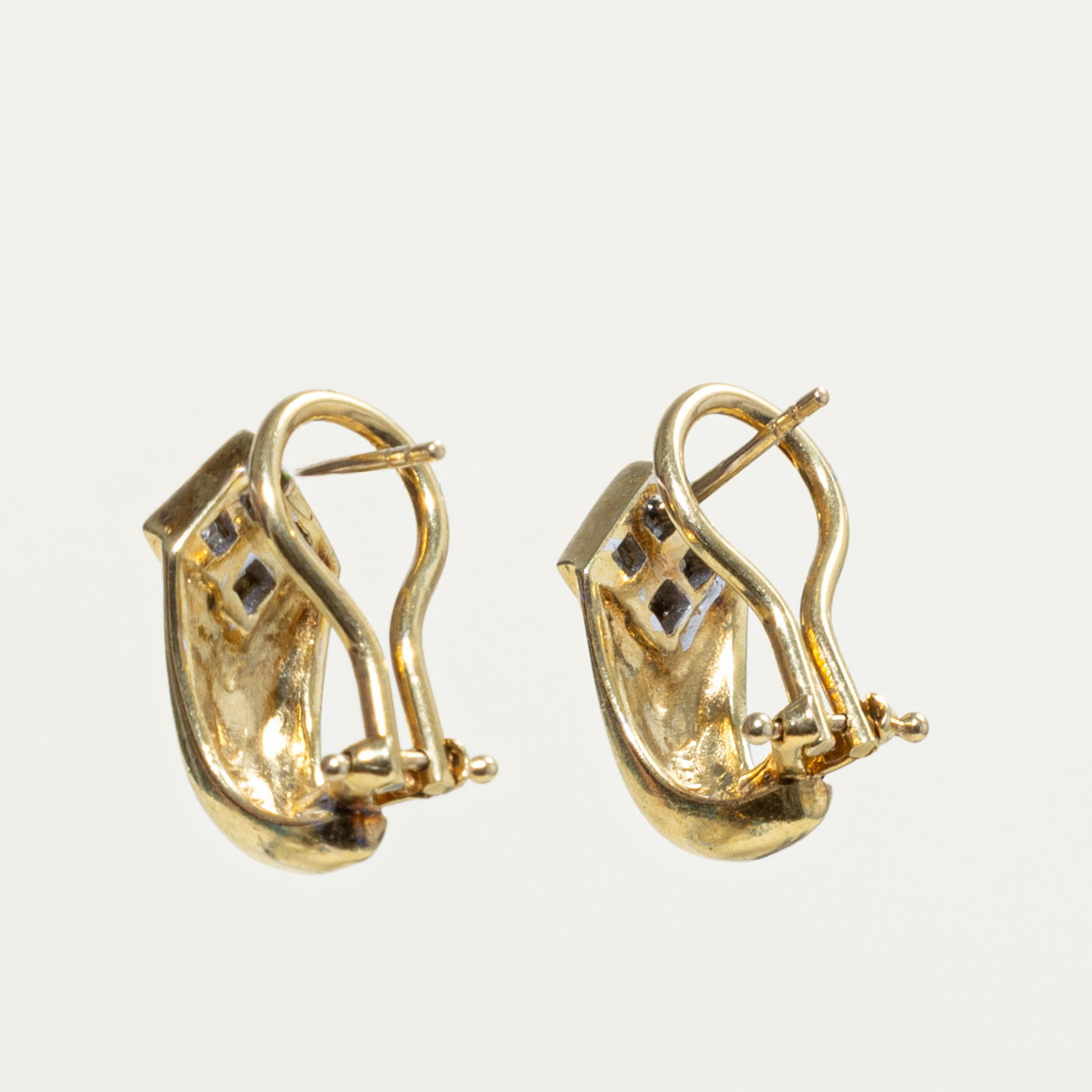 18k Princess Cut Diamond Half Hoop Earrings | 0.40ctw