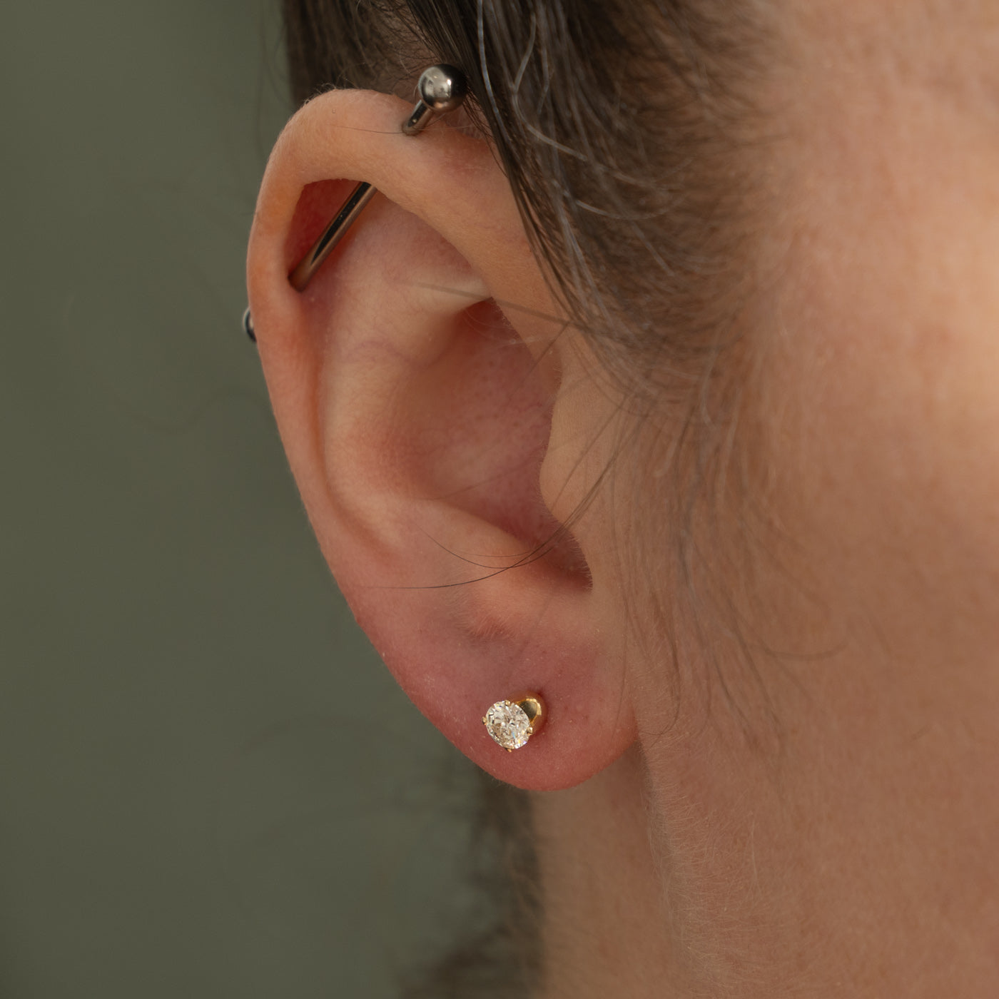 14k Solitaire Diamond Stud Earrings | 0.50ctw I2 I/J