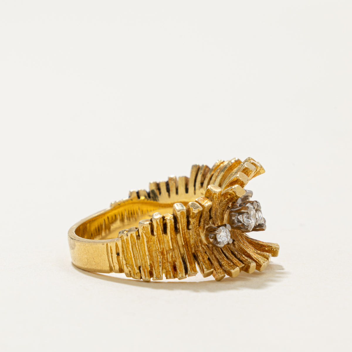 Birks' Five Stone Diamond Textured Fringed Ring | 0.23ctw | SZ 7