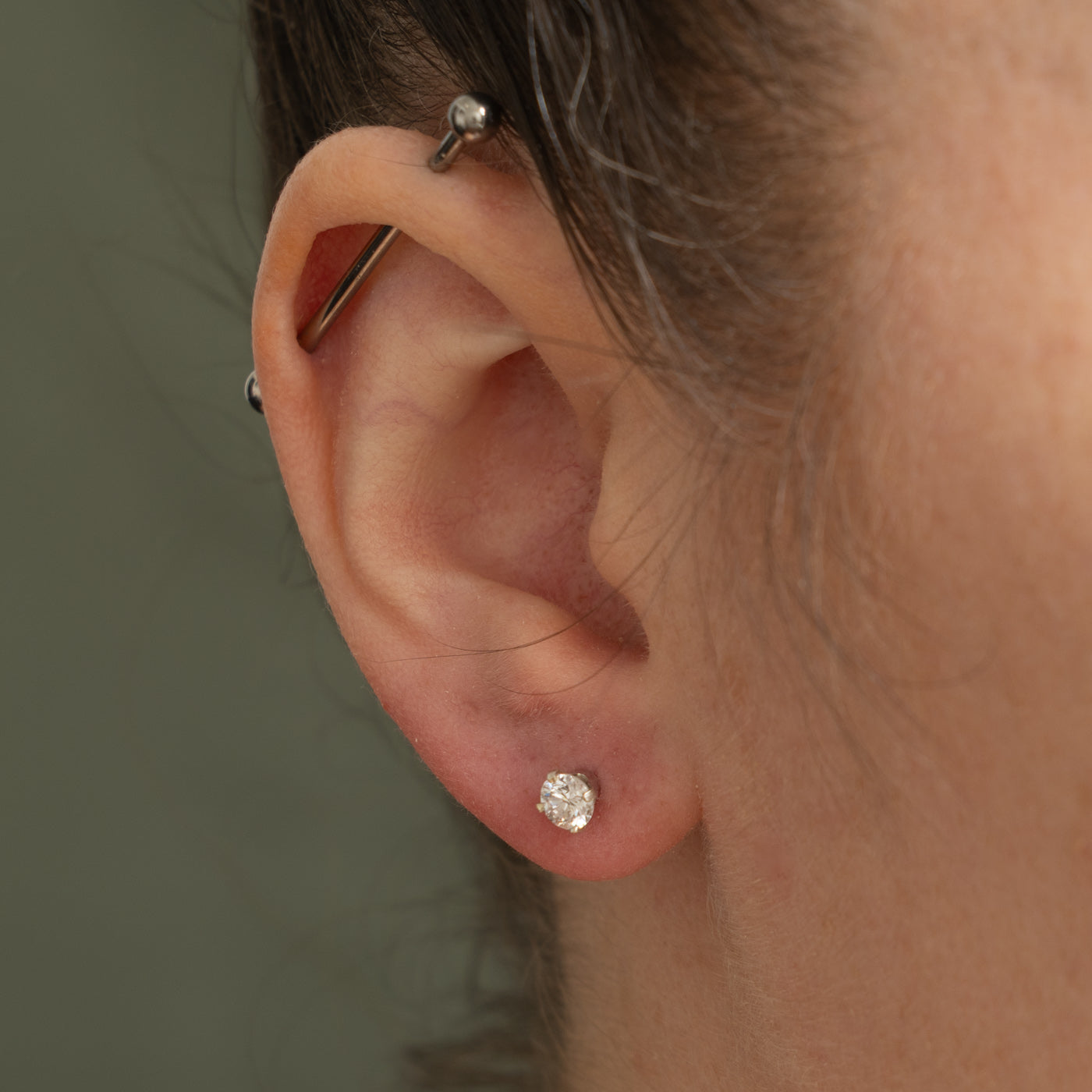 14k Solitaire Diamond Stud Earrings | 0.64ctw I1/I2 I/J
