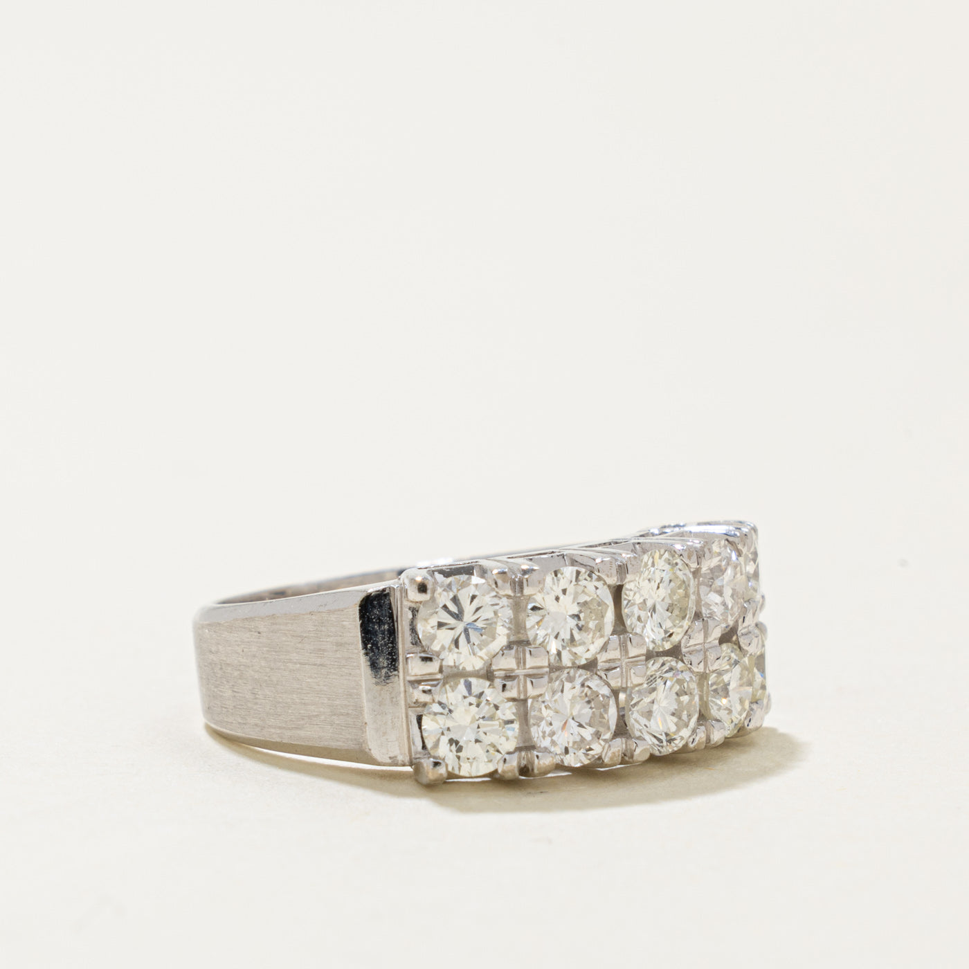 14k Double Row Diamond Band | 1.70ctw | 8.2mm | SZ 6