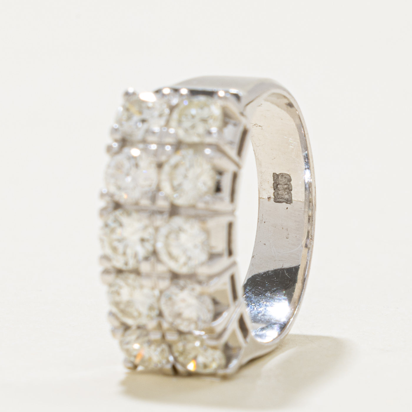 14k Double Row Diamond Band | 1.70ctw | 8.2mm | SZ 6