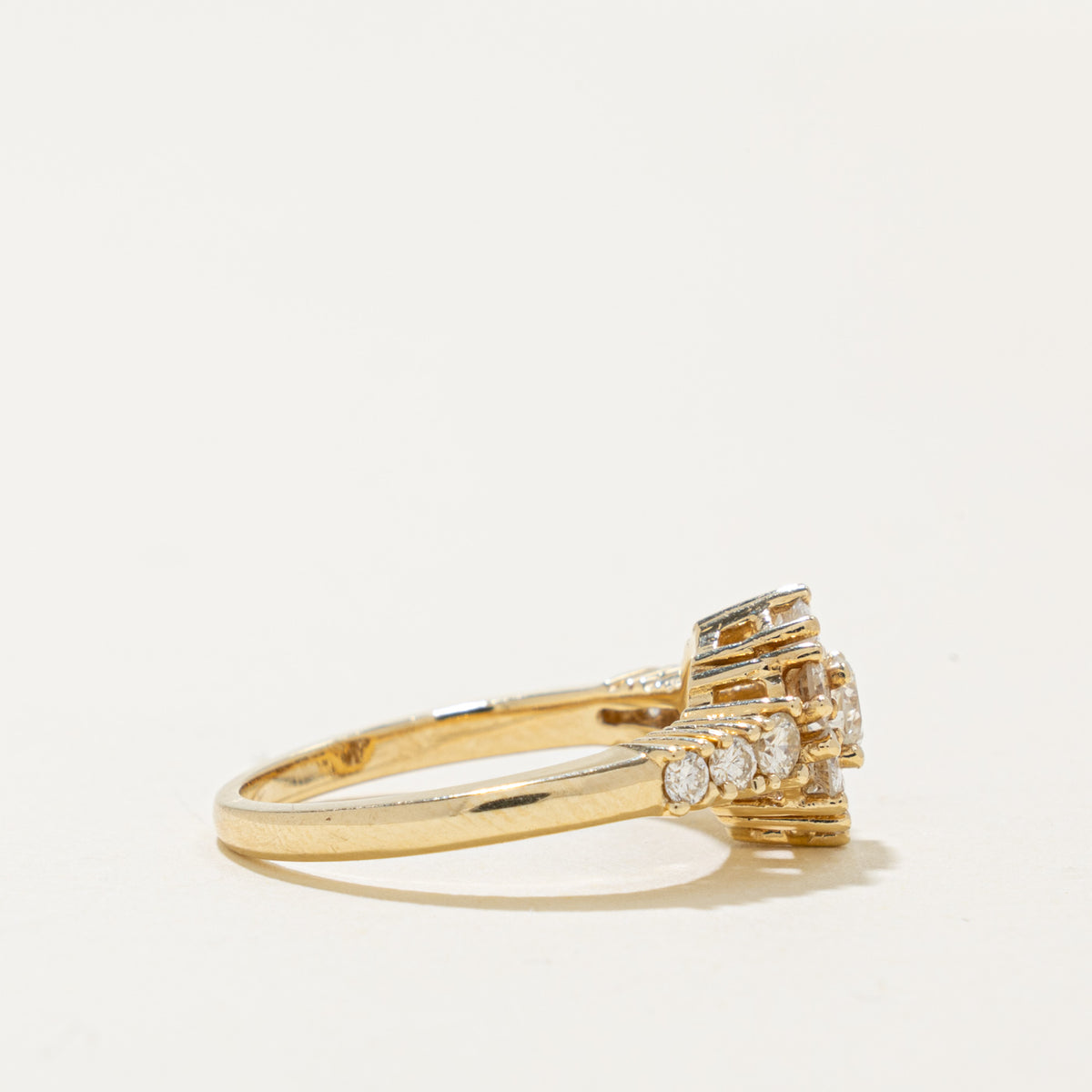 14k Diamond Floral Cluster Accented Ring | 0.62ctw | SZ 6