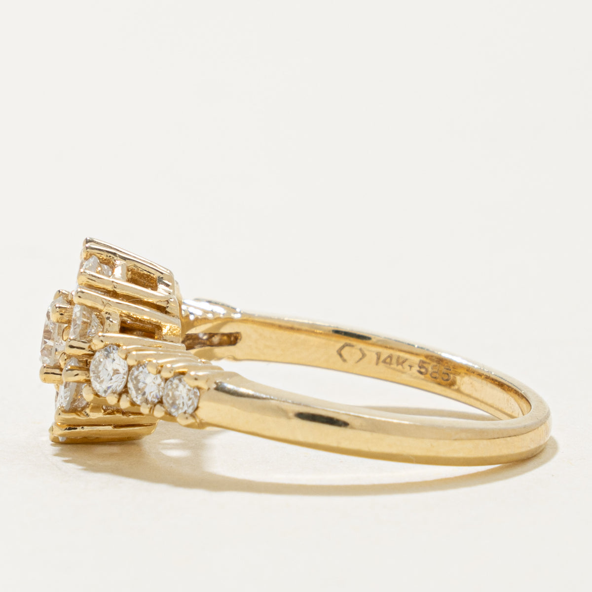 14k Diamond Floral Cluster Accented Ring | 0.62ctw | SZ 6