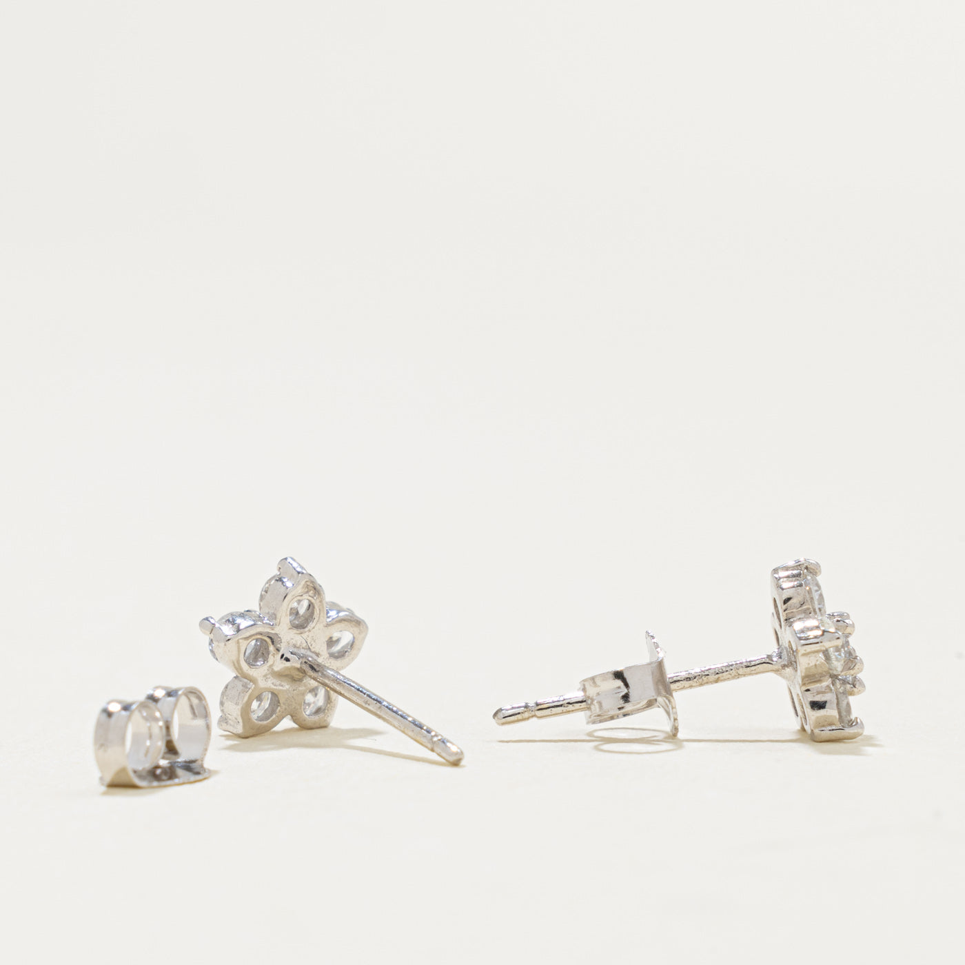 18k Diamond Floral Cluster Stud Earrings | 0.54ctw