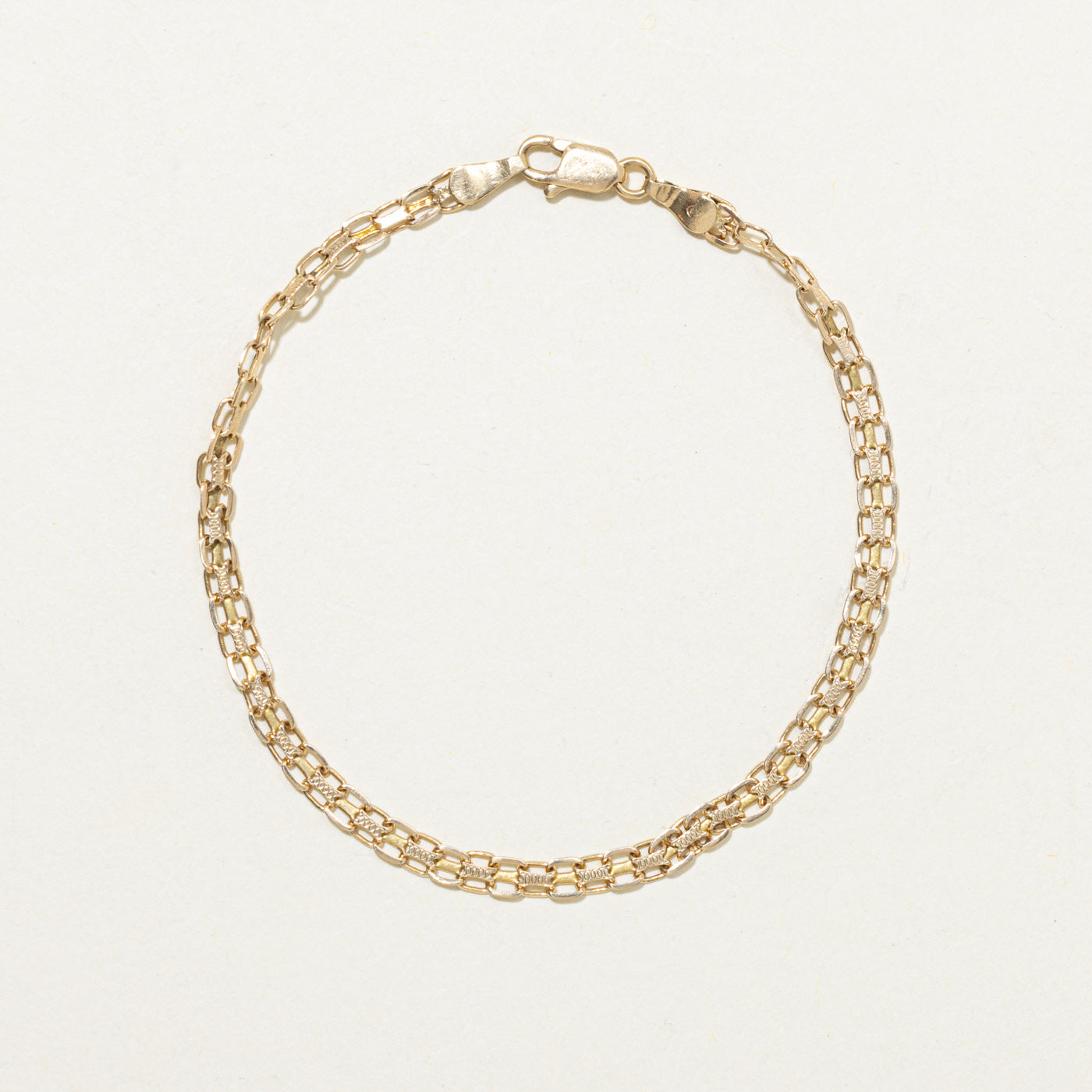 Yellow Gold Bismarck Chain Bracelet | 7.5"