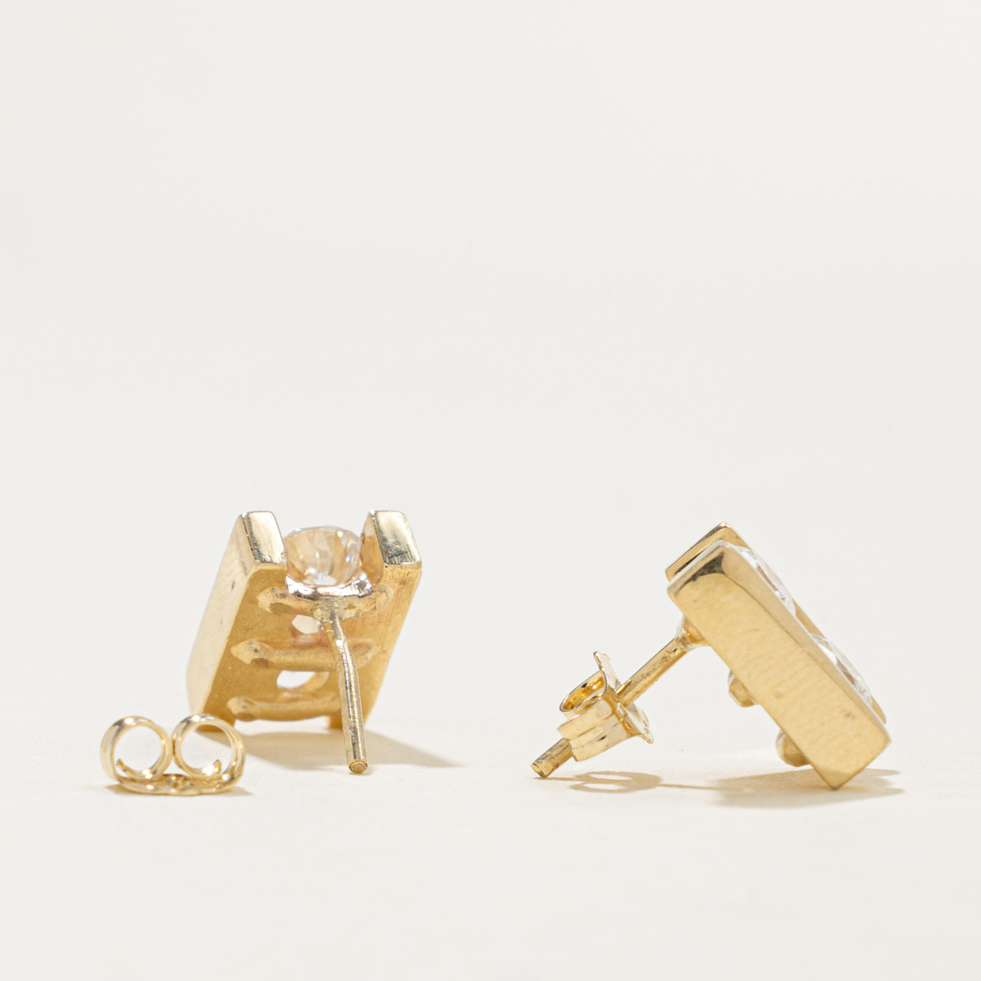 14k Two Stone Channel Set Diamond Stud Earrings | 1.60ctw SI1/SI2 G/H