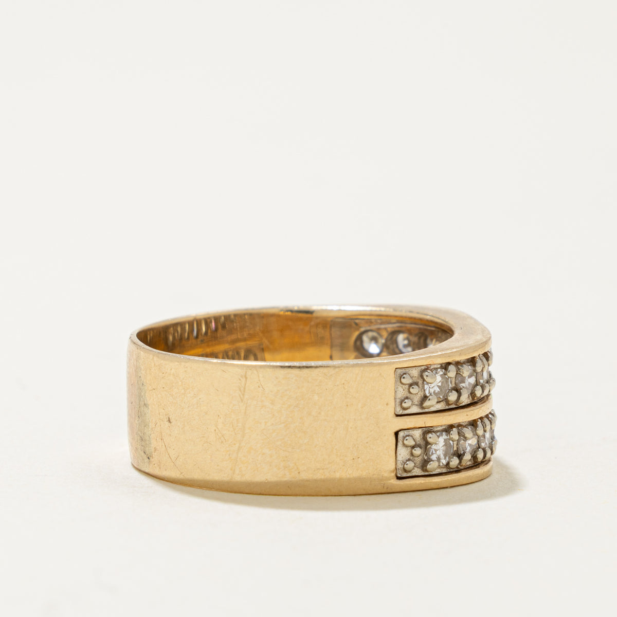 14k Double Row Diamond Band | 0.60ctw | 8.5mm | SZ 9