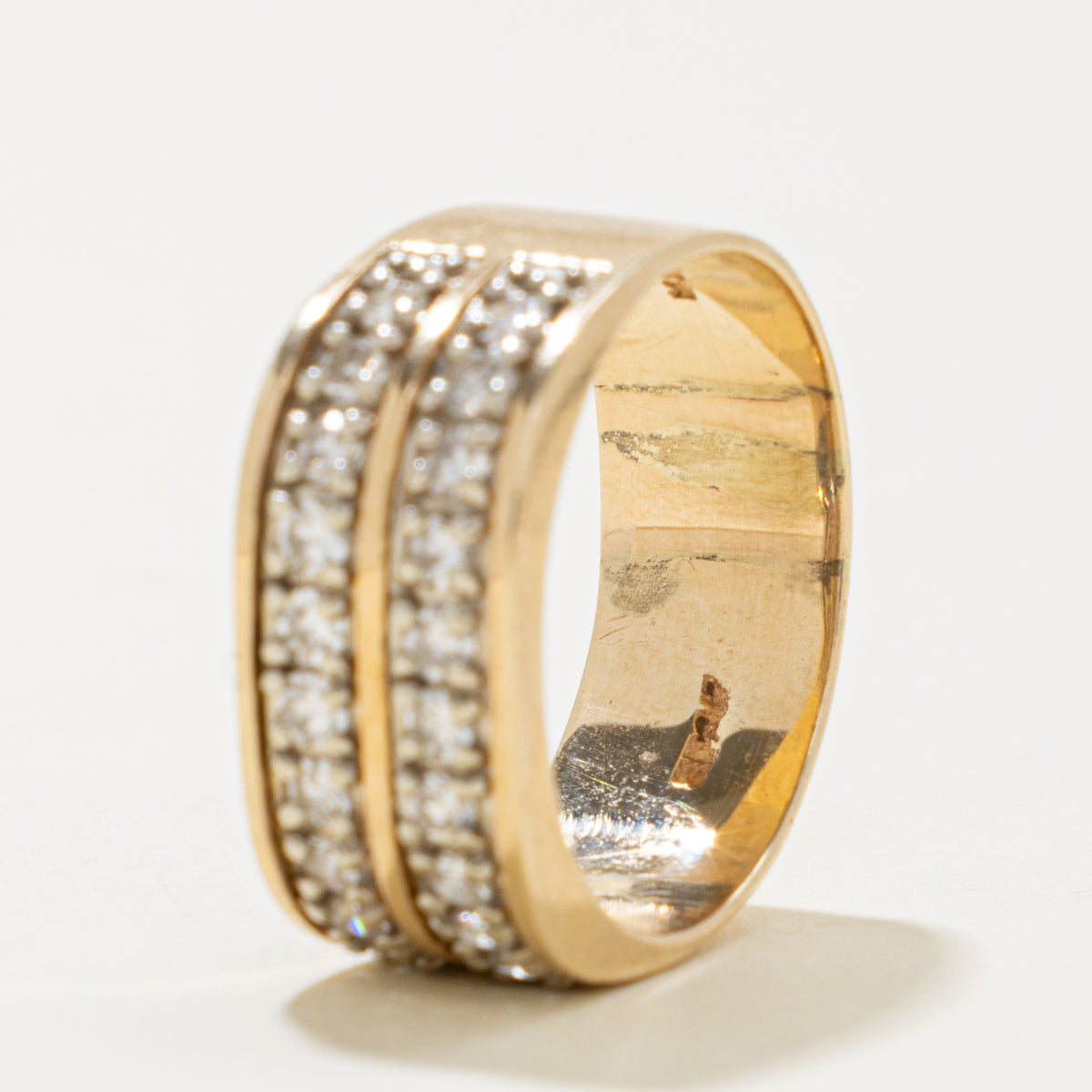 14k Double Row Diamond Band | 0.60ctw | 8.5mm | SZ 9