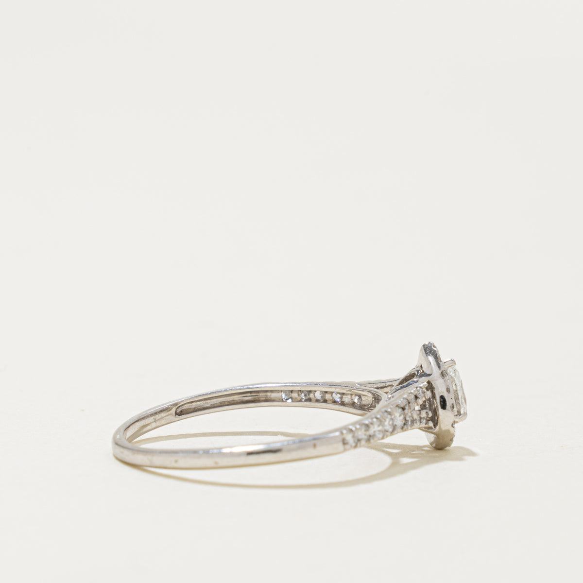 14k Pear Cut Diamond Halo Ring | 0.35ctw | SZ 8.75