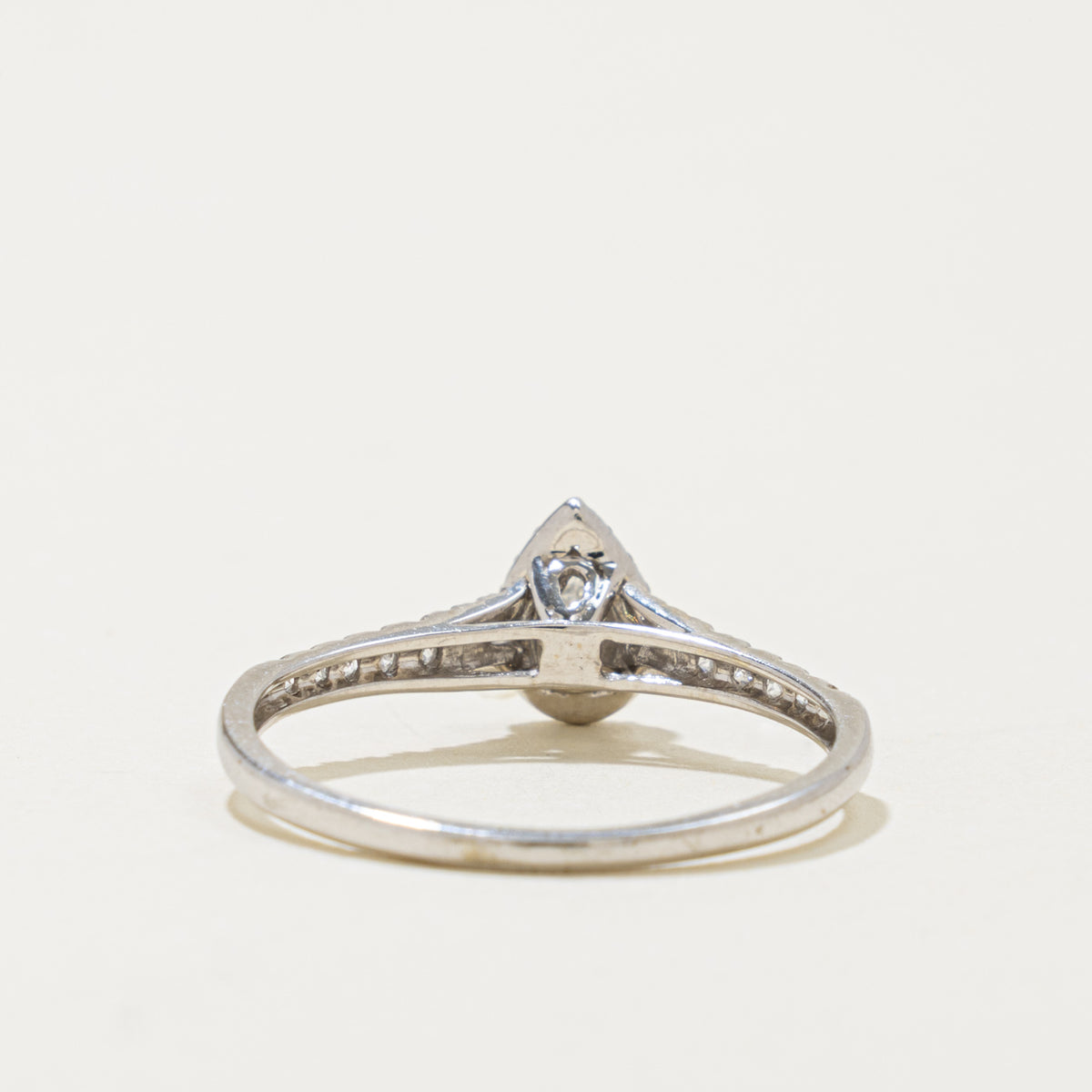 14k Pear Cut Diamond Halo Ring | 0.35ctw | SZ 8.75