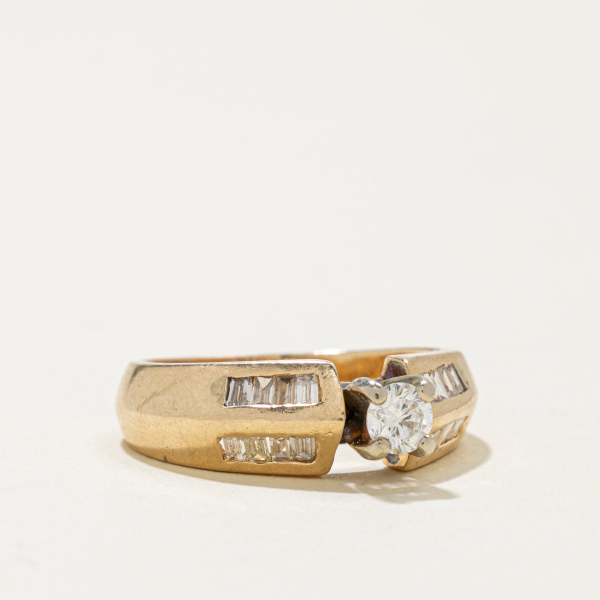 14k Diamond Baguette Cut Accented Ring | 0.38ctw | SZ 6