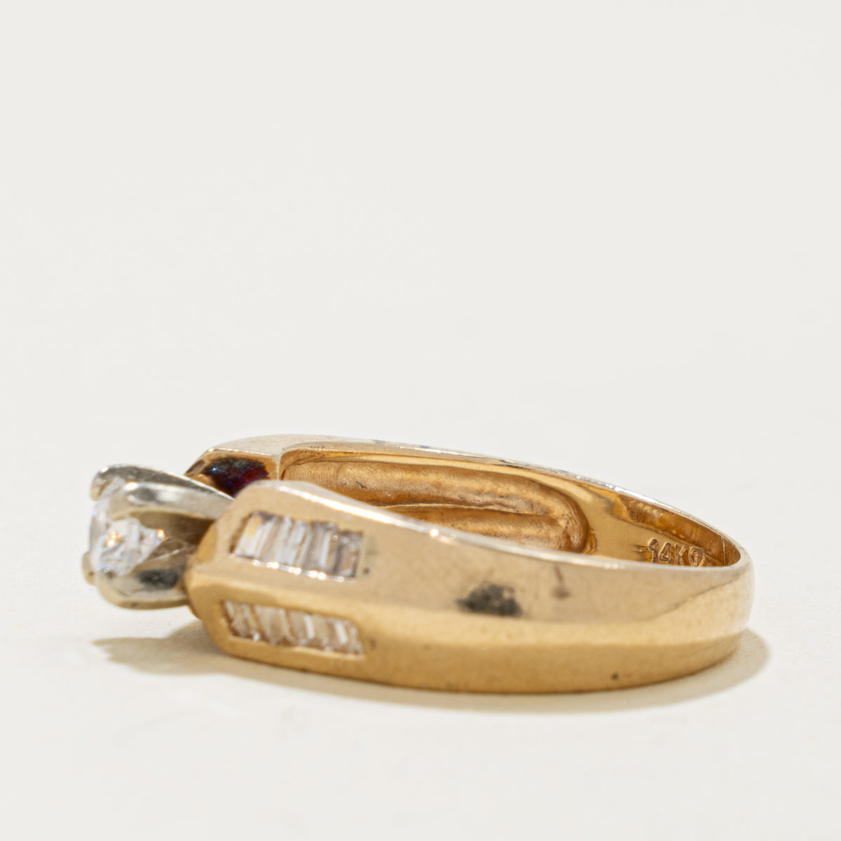 14k Diamond Baguette Cut Accented Ring | 0.38ctw | SZ 6