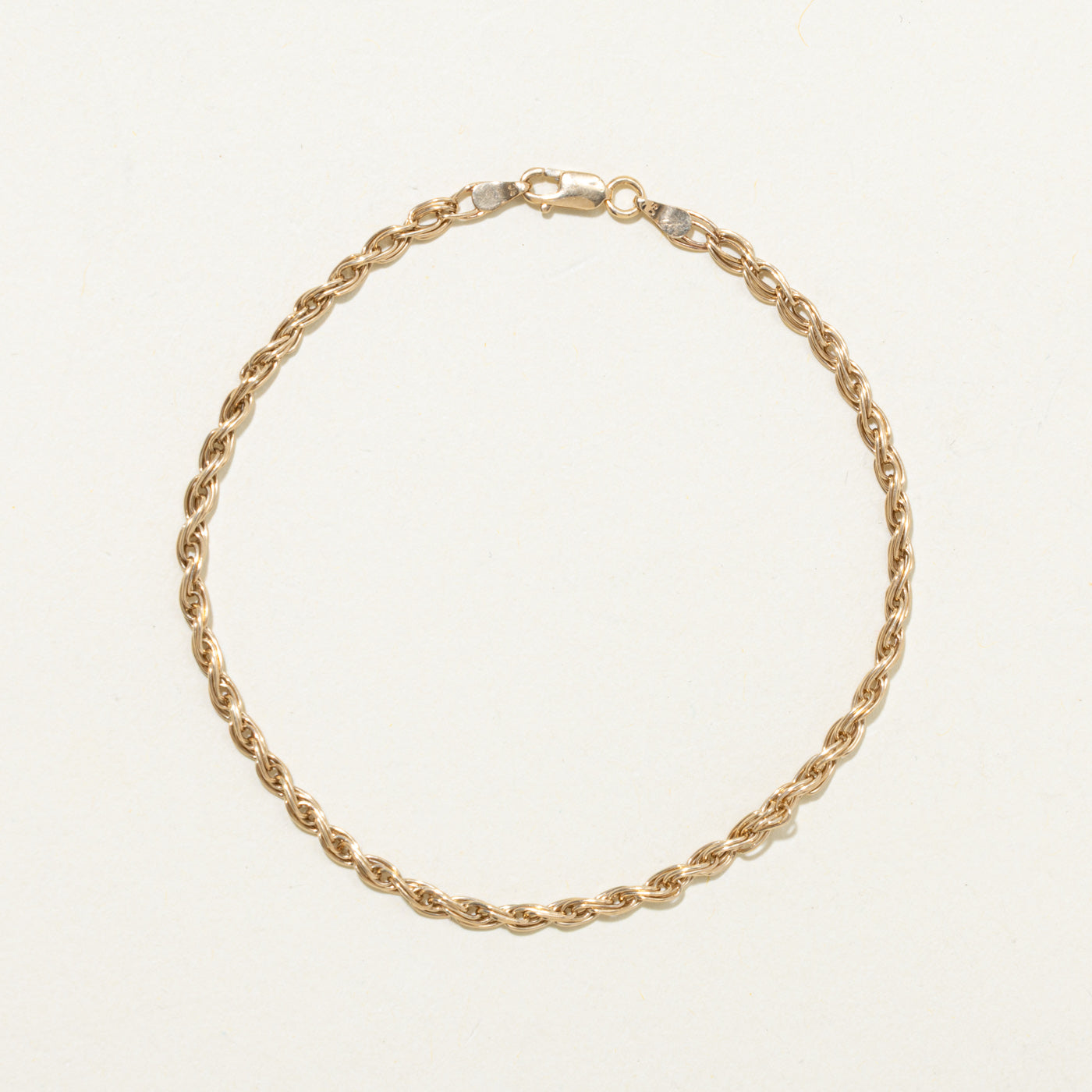 10k Yellow Gold Double Link Bracelet | 7.75"