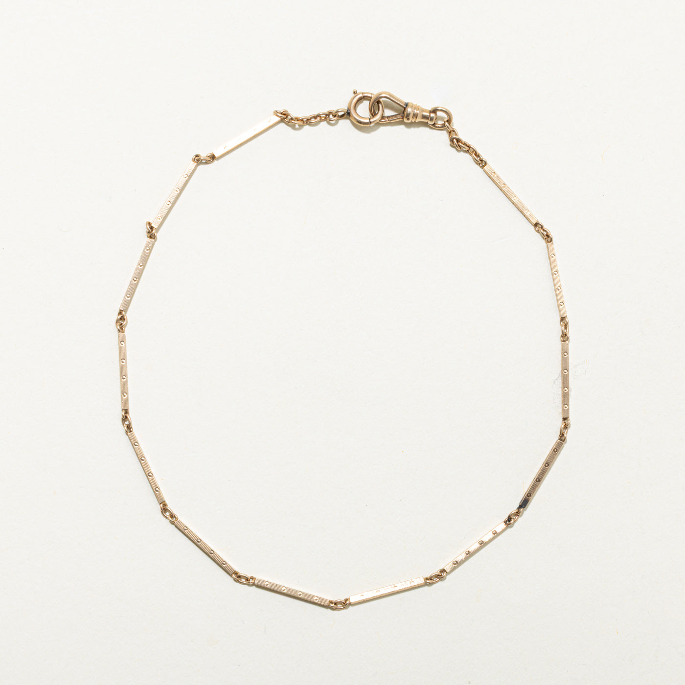 10k Yellow Gold Engraved Bar Link Chain | 13"