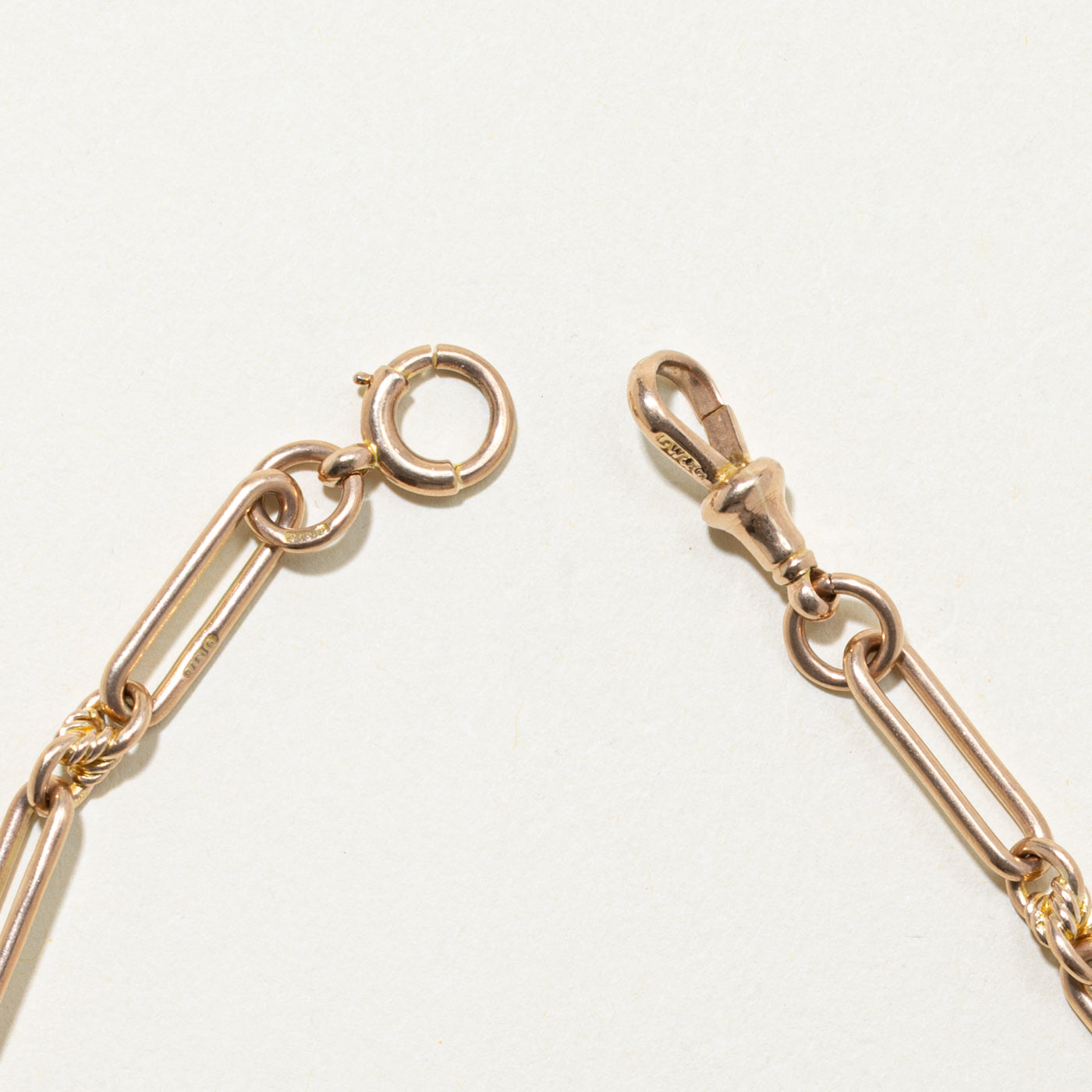 1912 Chester Yellow Gold Trombone Watch Chain | 14"