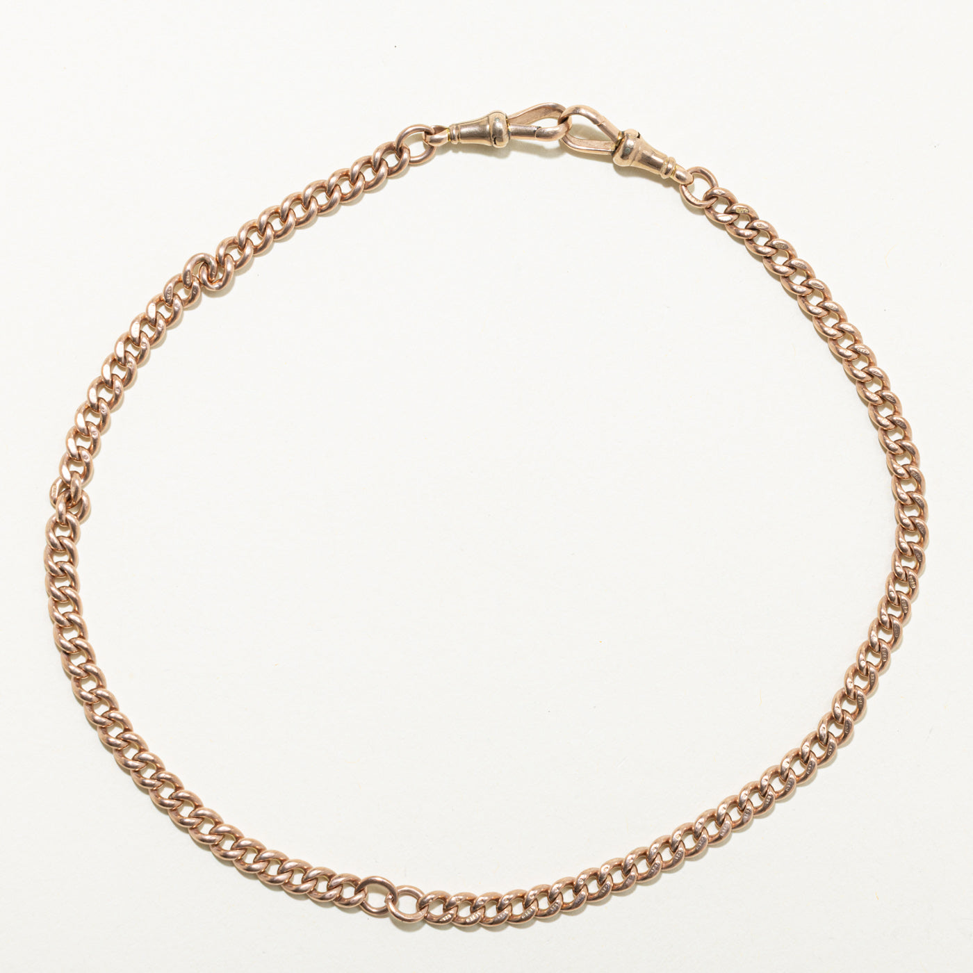9k Yellow Gold Curb Link Watch Chain | 16"