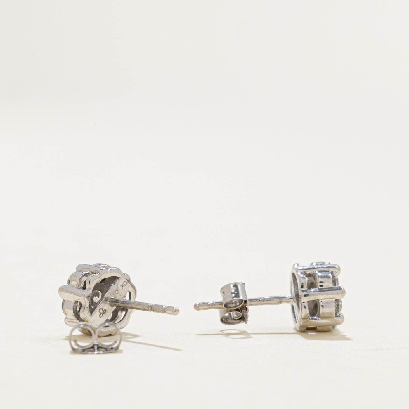 10k Diamond Cluster Stud Earrings | 0.47ctw