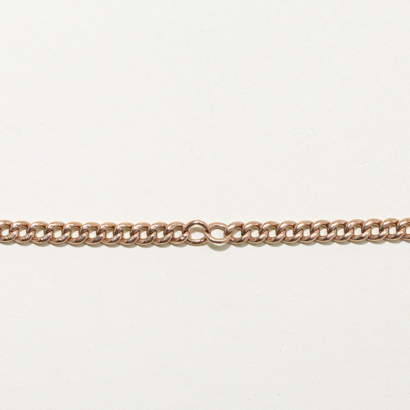 9k Yellow Gold Curb Link Watch Chain | 16"