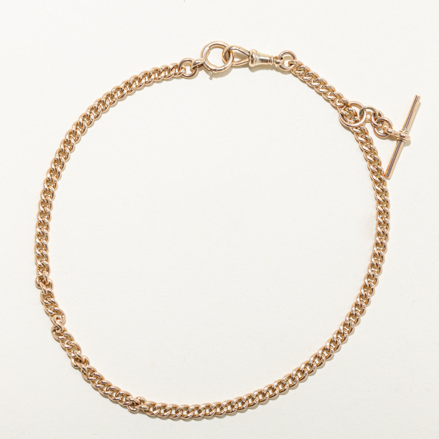 1907 Chester Yellow Gold Curb Link Watch Chain | 16.5"
