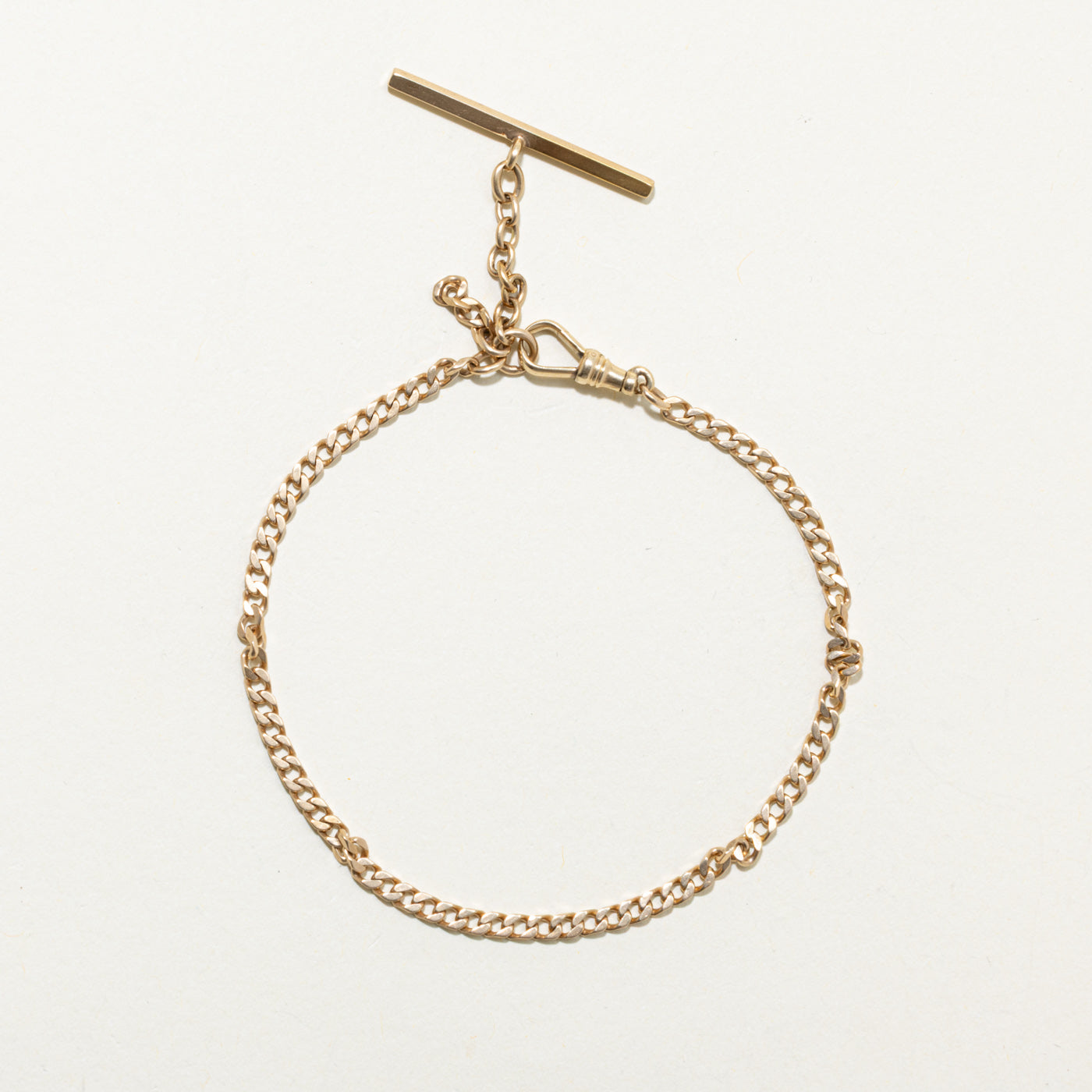 13k Yellow Gold Curb Link Watch Chain | 3mm | 9"