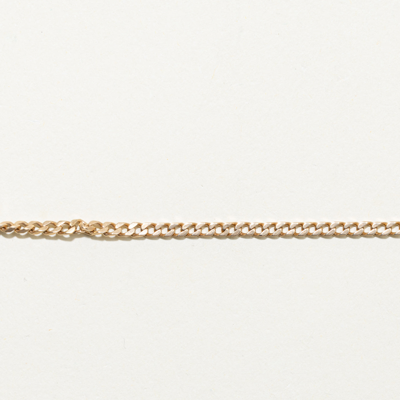 13k Yellow Gold Curb Link Watch Chain | 3mm | 9"