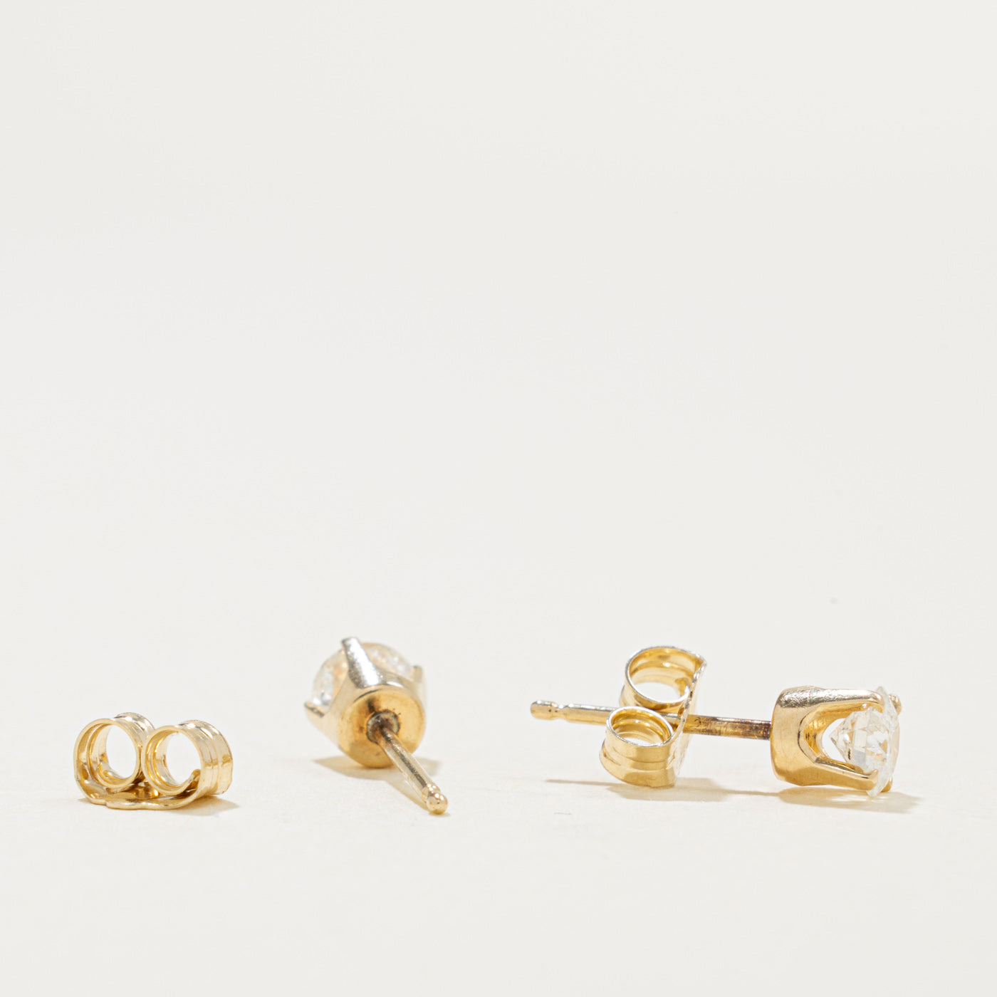 14k Solitaire Diamond Stud Earrings | 0.50ctw I2 I/J