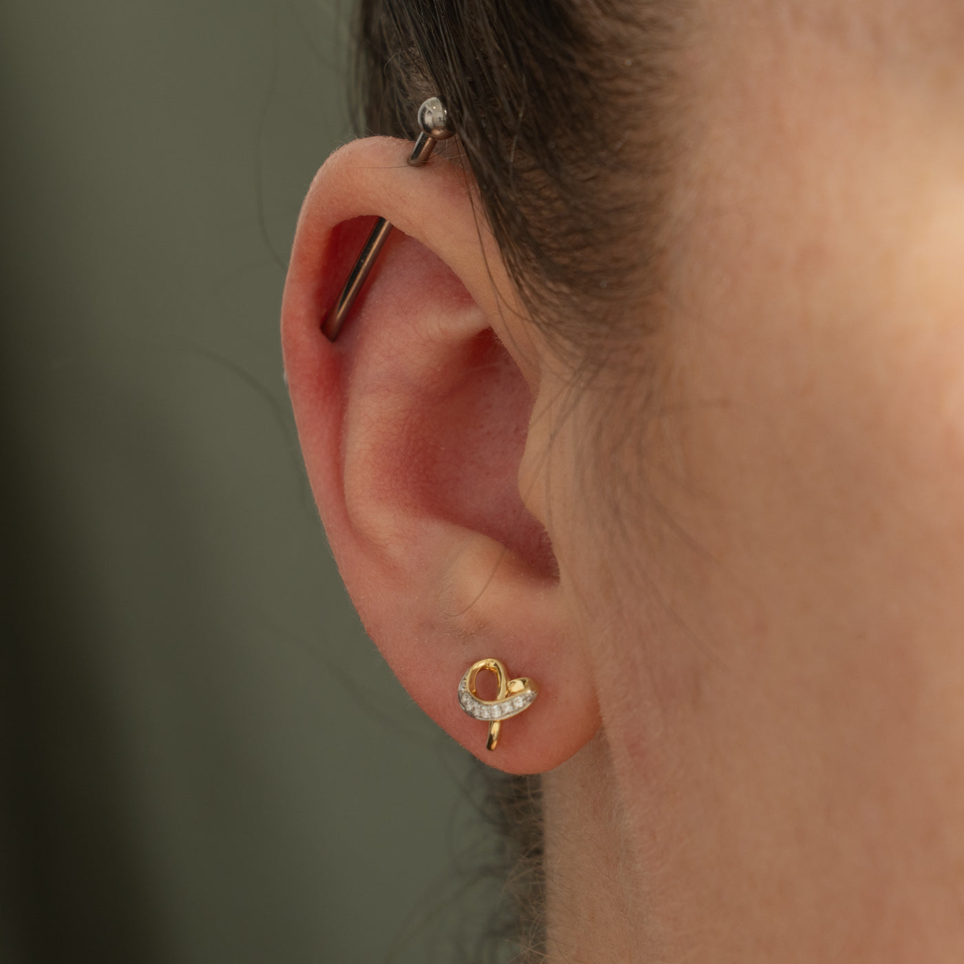 14k Diamond Accented Knot Stud Earrings | 0.10ctw