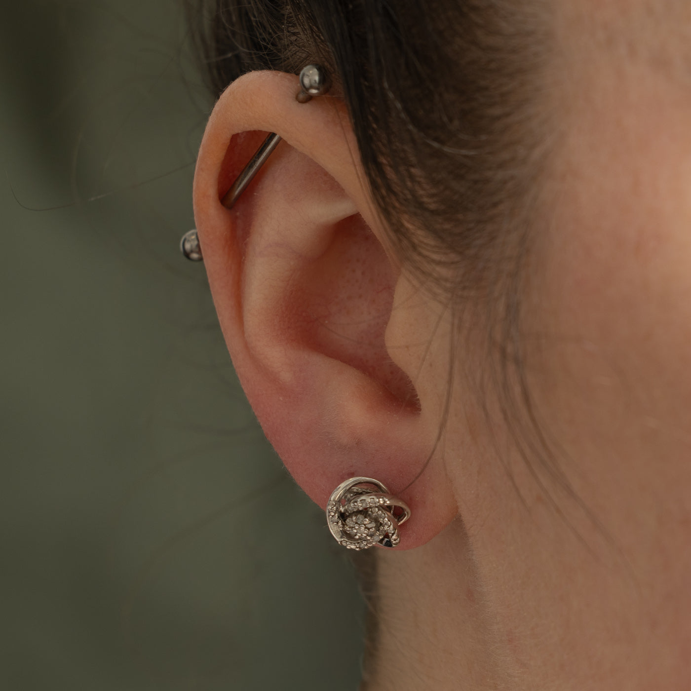 Diamond Cluster Knot Stud Earrings | 0.15ctw
