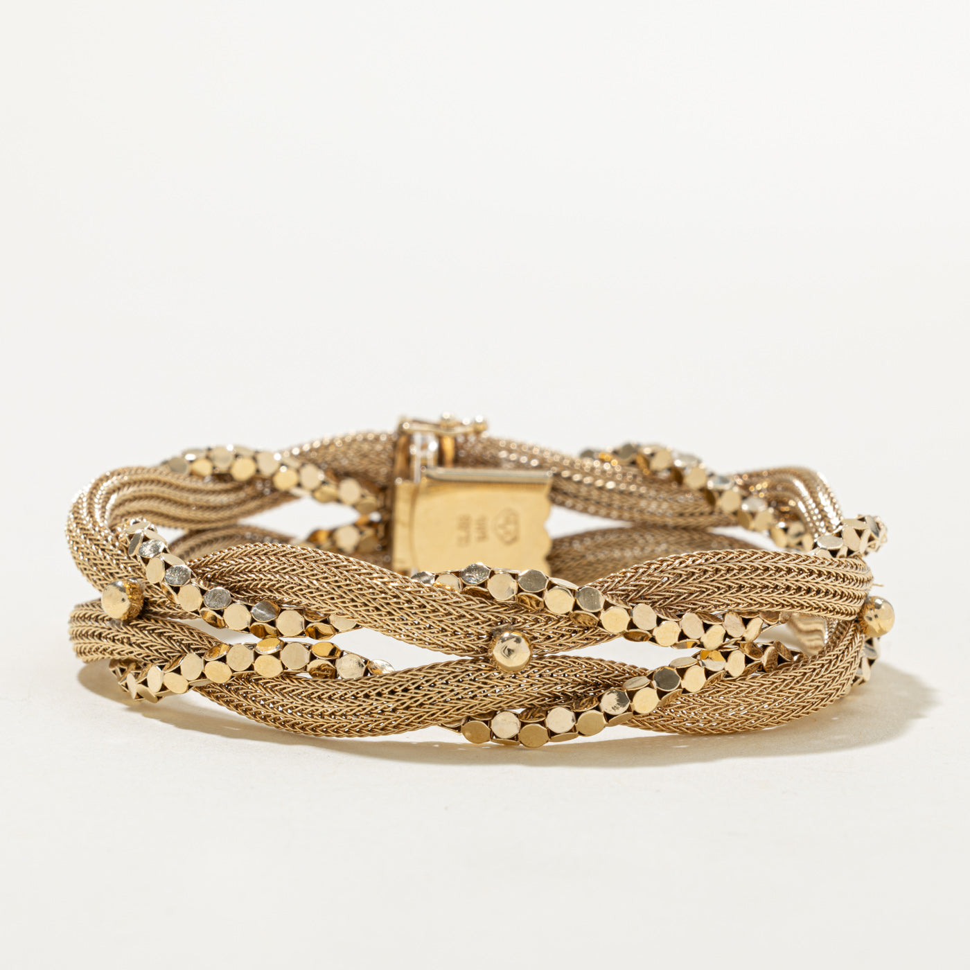 14k Yellow Gold Woven Bracelet | 7.5"