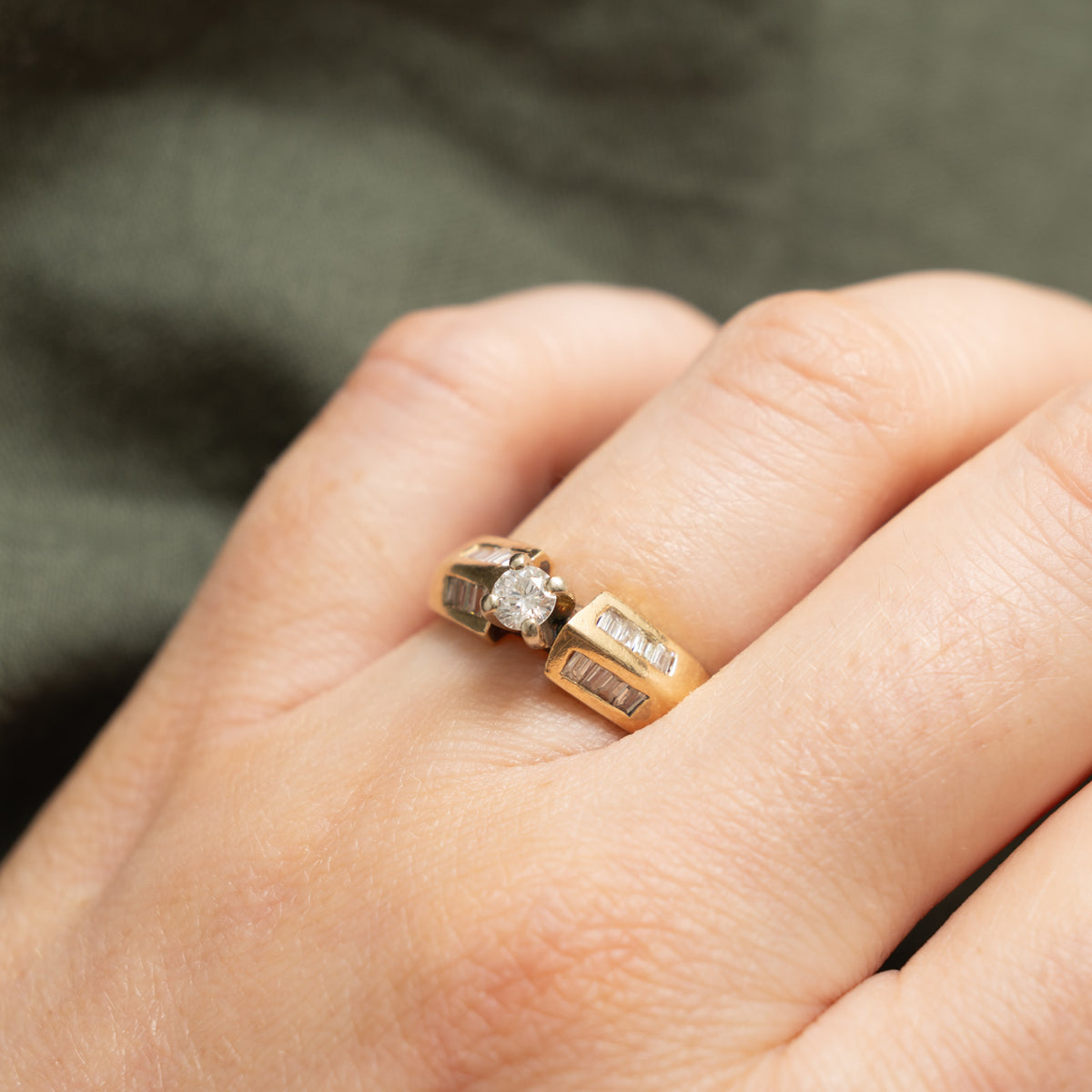 14k Diamond Baguette Cut Accented Ring | 0.38ctw | SZ 6