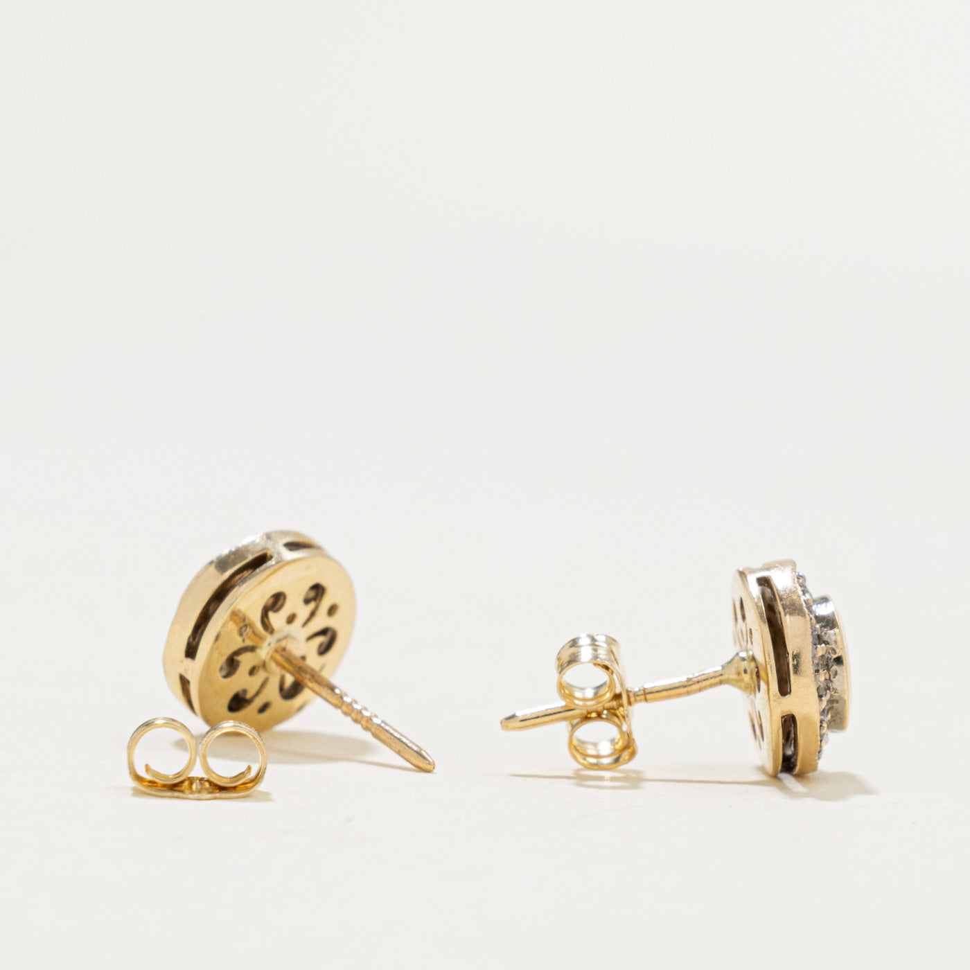 14k Diamond Cluster Halo Stud Earrings | 0.36ctw
