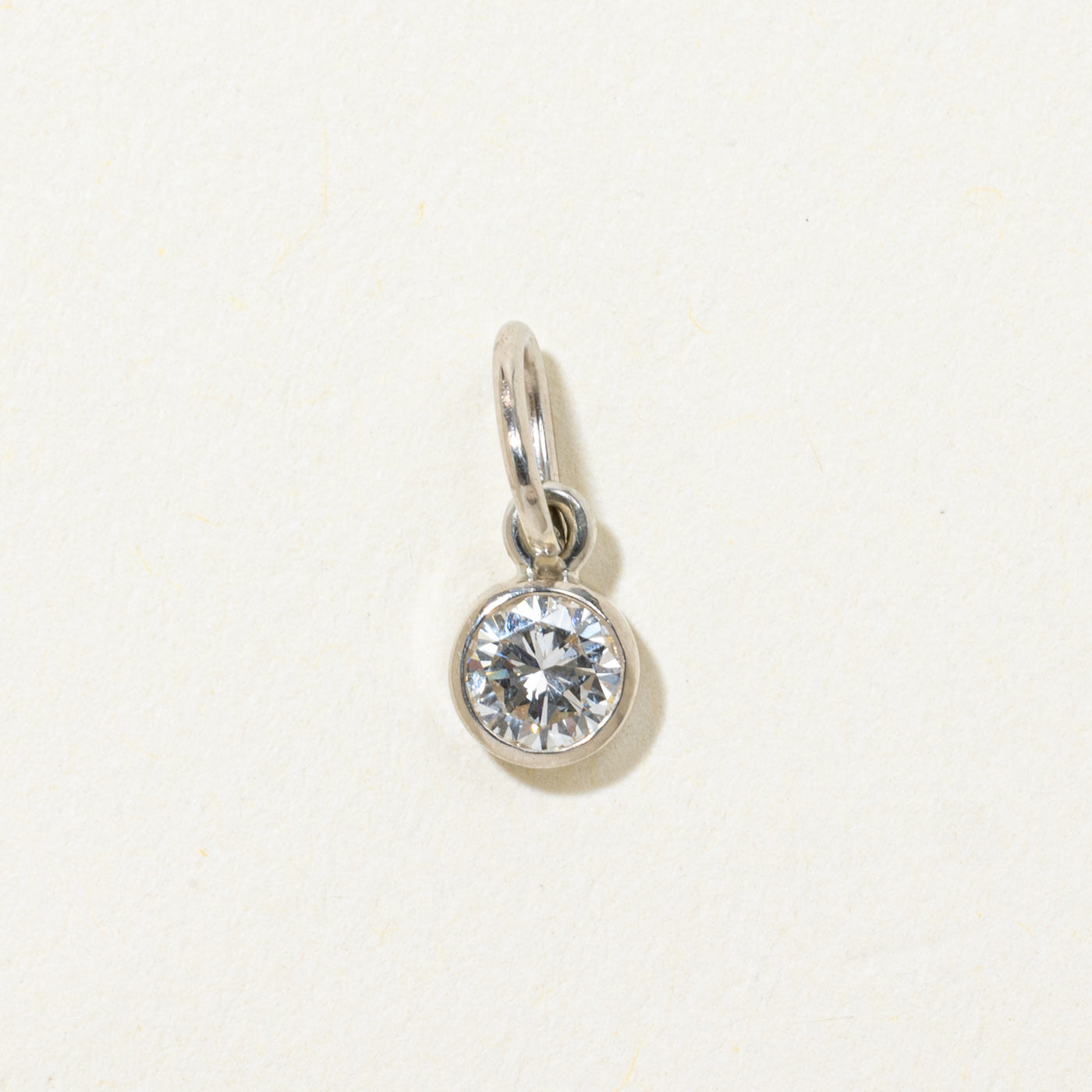 14k Bezel Set Round Brilliant Cut Diamond Charm | 0.25ct VS2 J