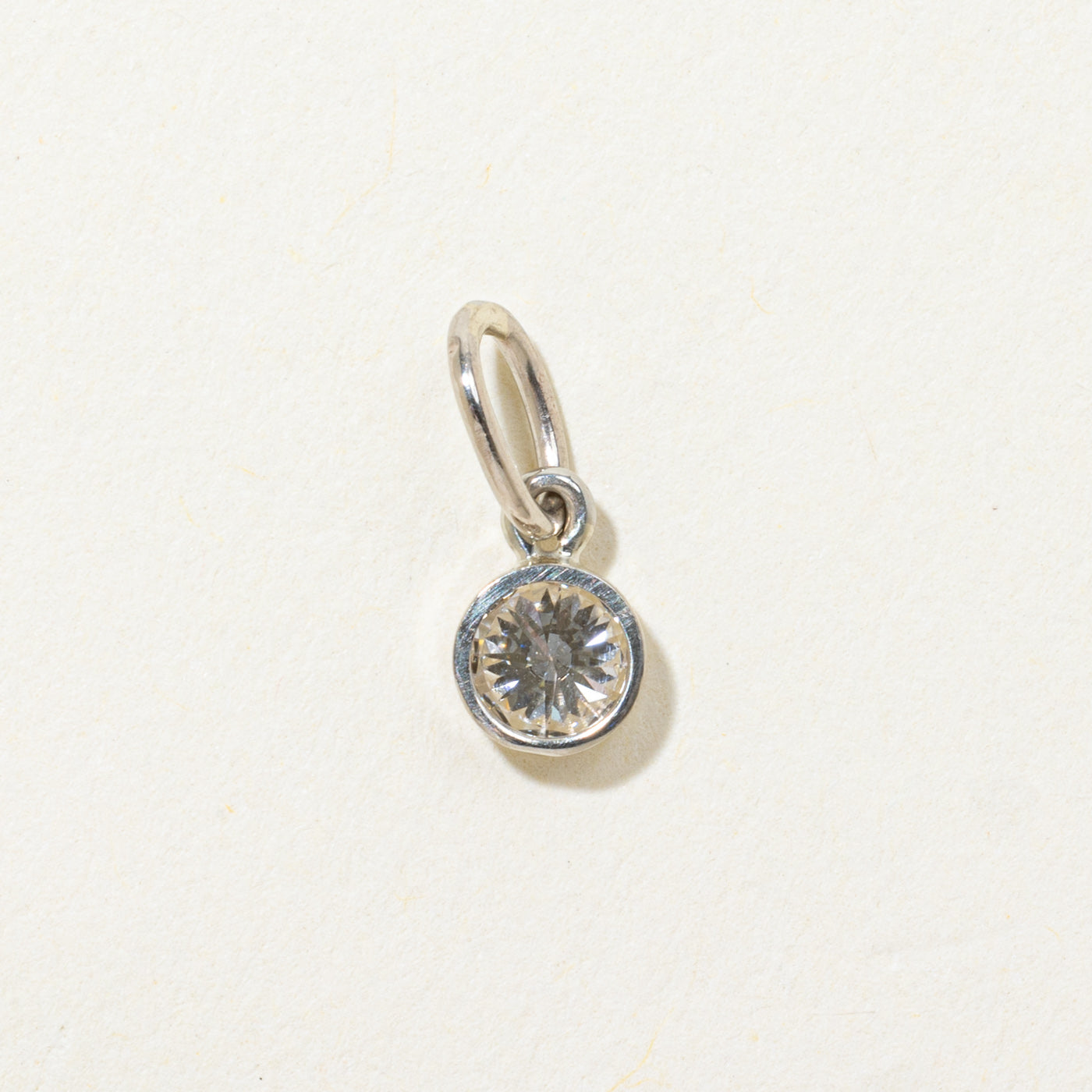 14k Bezel Set Round Brilliant Cut Diamond Charm | 0.25ct VS2 J