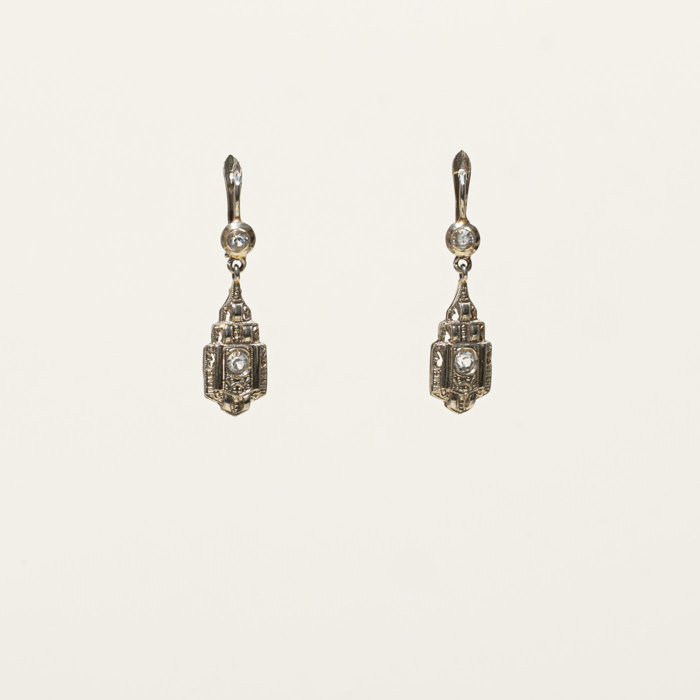 12k Glass Geometric Drop Earrings | 0.66ctw