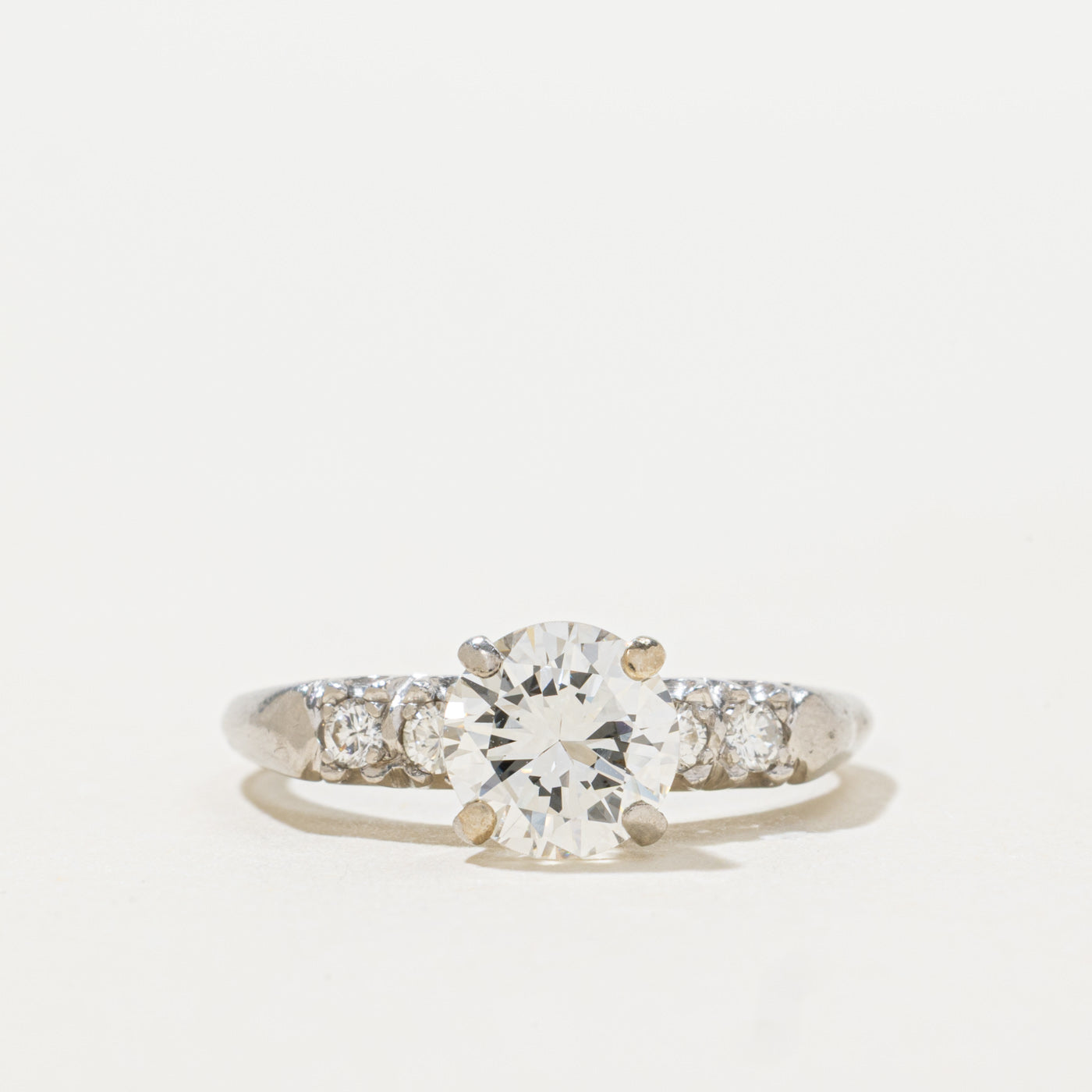 Art Deco Platinum Diamond Wedding Ring Set | 1.15ct SI1 G/H, 0.27ctw | SZ 6